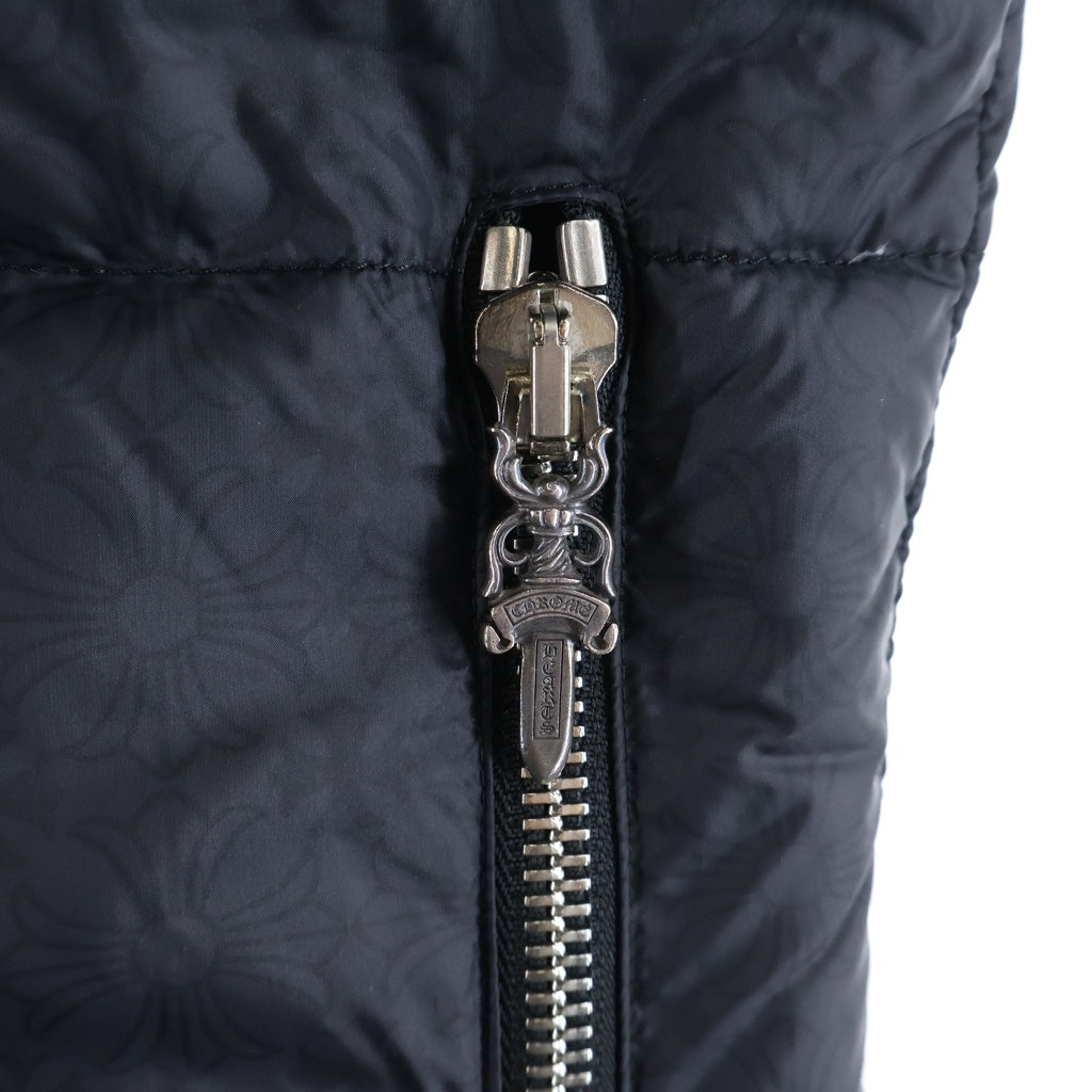 CHROME HEARTS(クロムハーツ) STIFF VEST スティフ ナイロン ダガージップ クロスボールボタン ダウンベスト ブラック