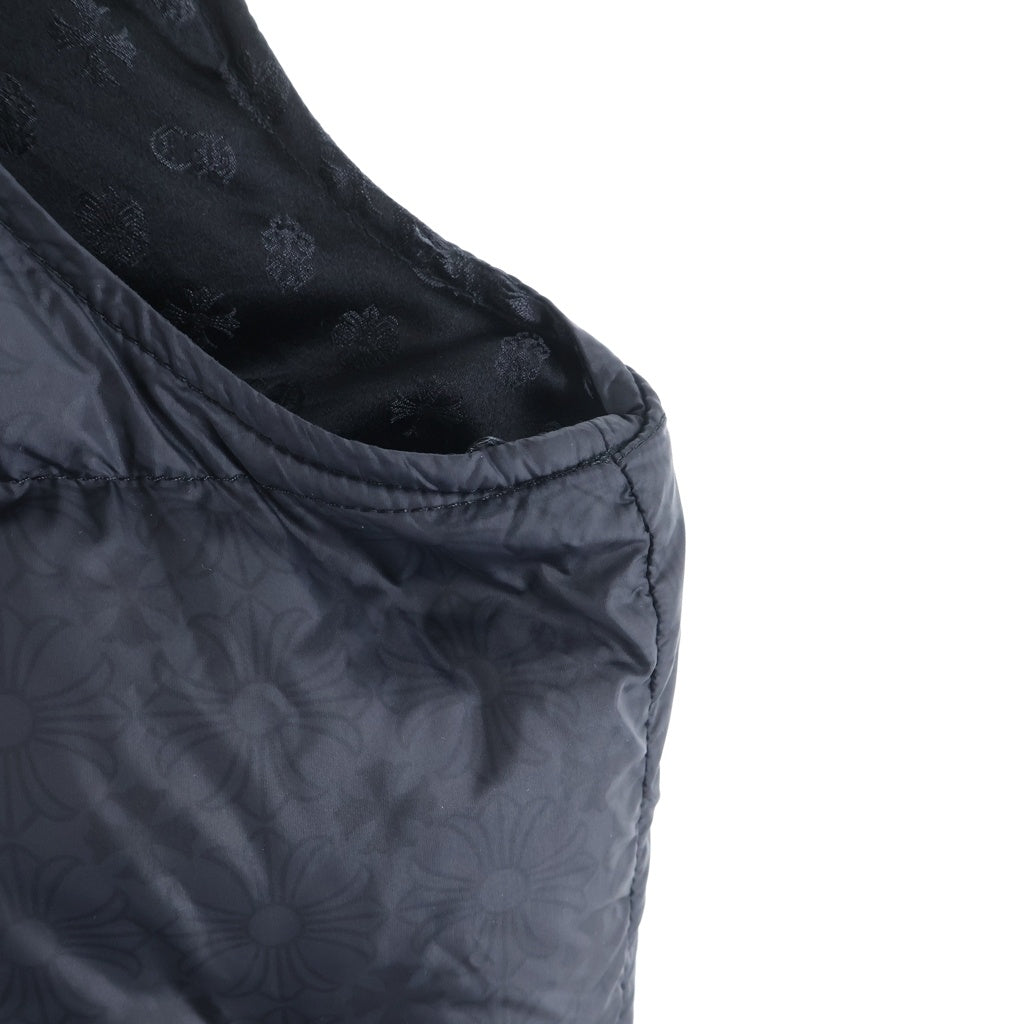 CHROME HEARTS(クロムハーツ) STIFF VEST スティフ ナイロン ダガージップ クロスボールボタン ダウンベスト ブラック