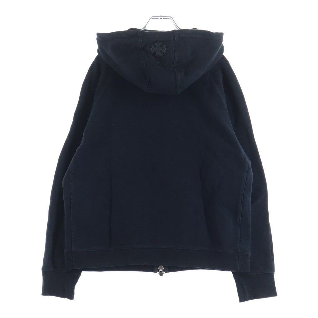 CHROME HEARTS(クロムハーツ) Y NOT ワイノット CHプラスパッチ付き ダガー クロスボール ダブルジップアップ スウェットパーカー ブラック