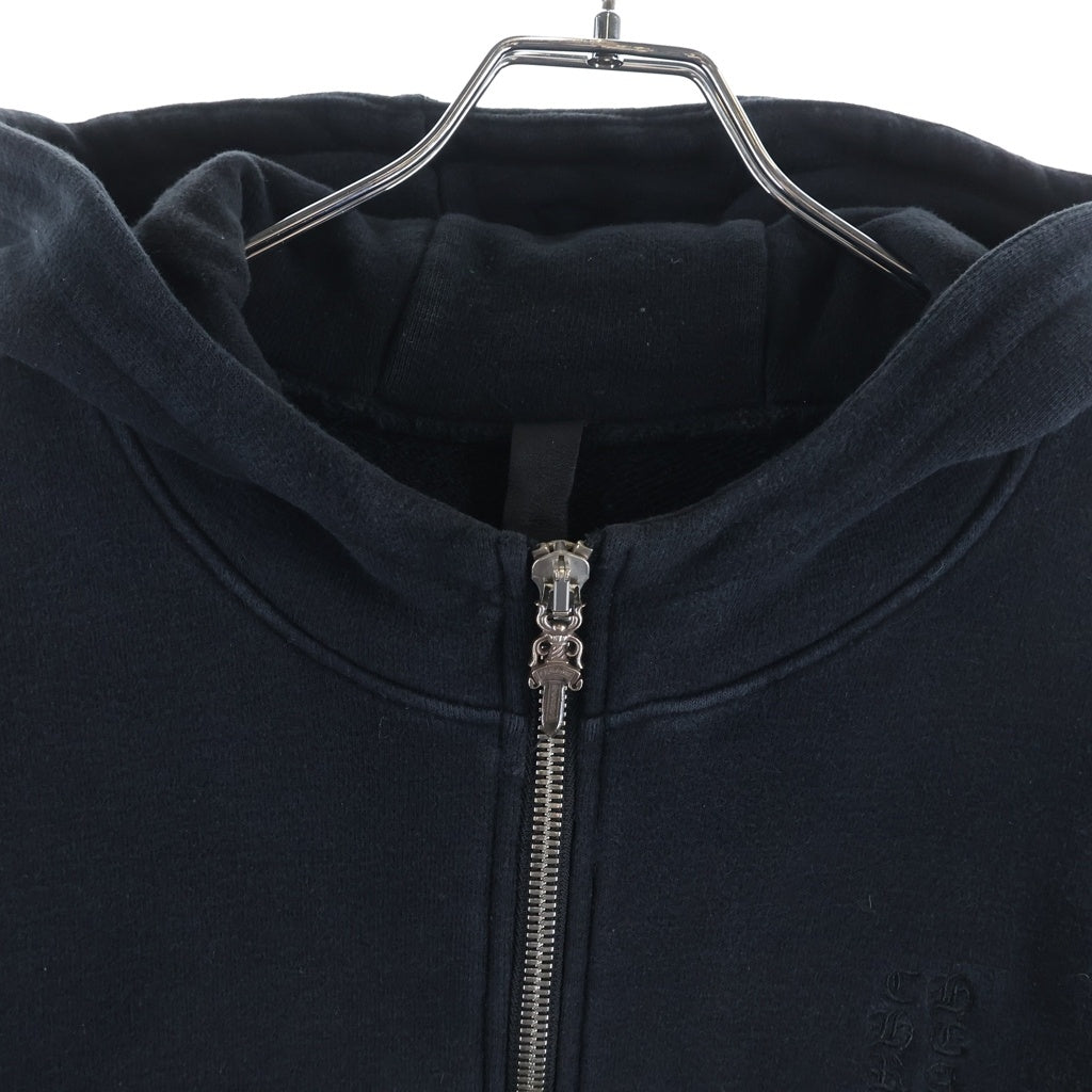 CHROME HEARTS(クロムハーツ) Y NOT ワイノット CHプラスパッチ付き ダガー クロスボール ダブルジップアップ スウェットパーカー ブラック