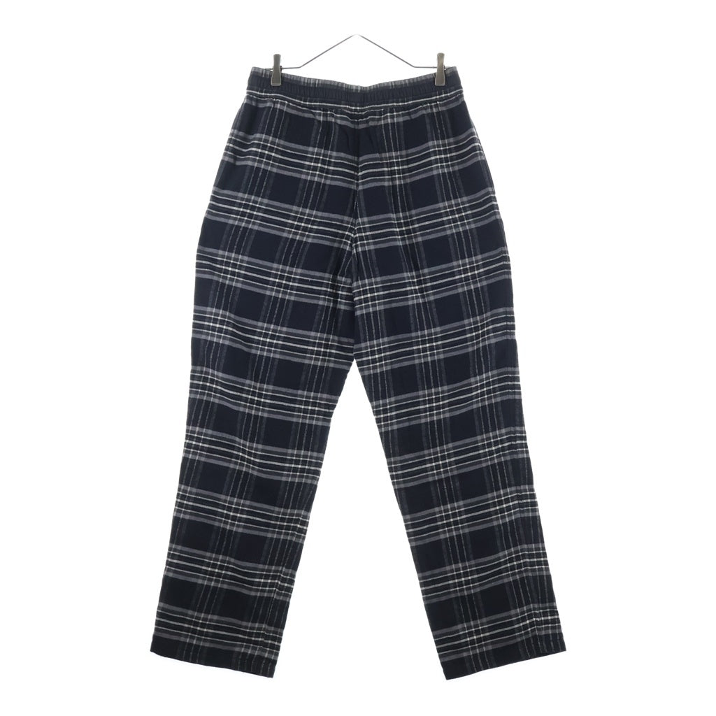 CHROME HEARTS(クロムハーツ) After School Flannel Check Pants アフタースクール レザークロスパッチ フランネル チェックロングパンツ ネイビー -