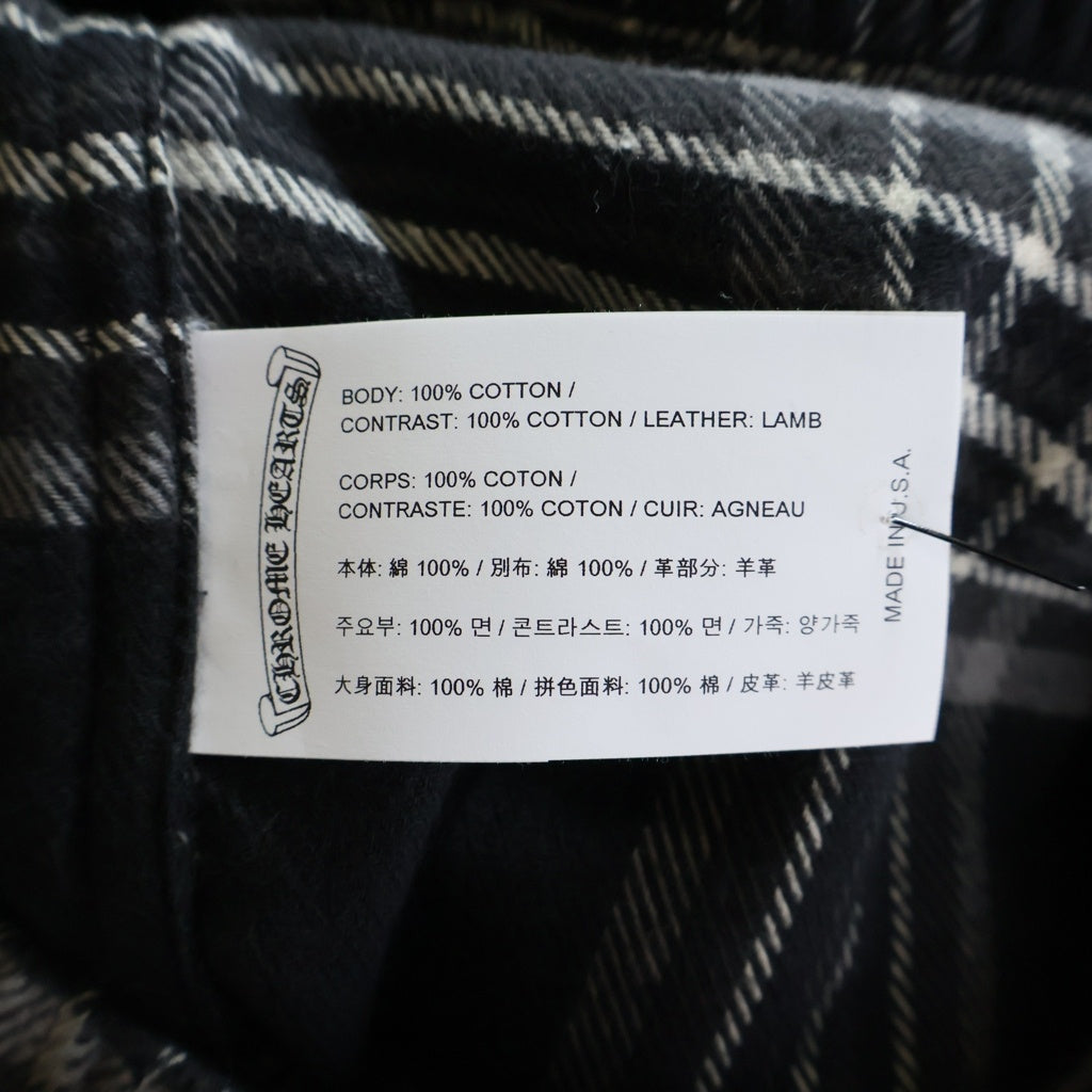 CHROME HEARTS(クロムハーツ) After School Flannel Check Pants アフタースクール レザークロスパッチ フランネル チェックロングパンツ ネイビー -
