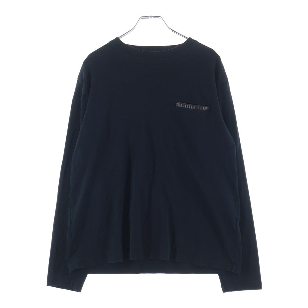 Berluti(ベルルッティ) フロントポケット クルーネック 長袖Tシャツ カットソー ブラック R28JRL120JAEK
