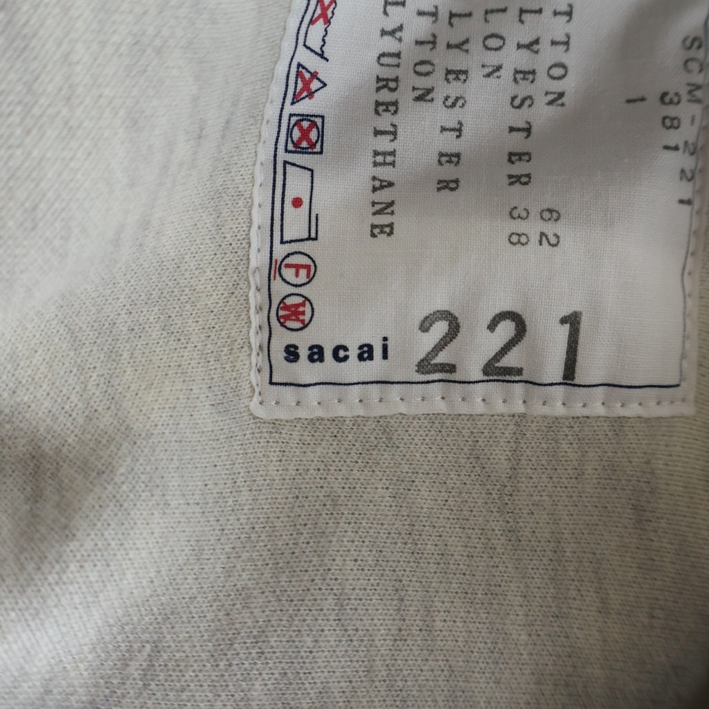 Sacai(サカイ) 25SS ナイロン切替ドッキング プルオーバー スウェット トレーナー グレー SCM-221