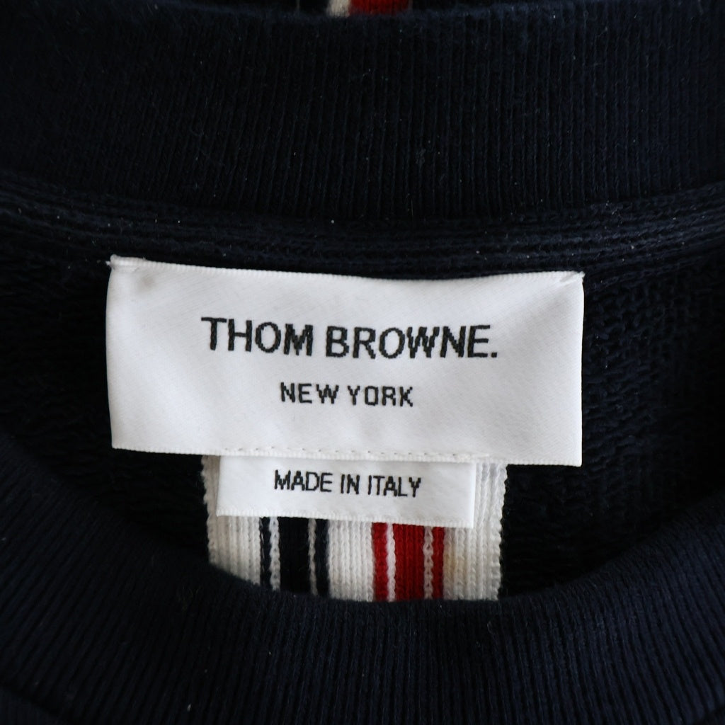 THOM BROWNE(トムブラウン) バックトリコロール ストライプデザイン プルオーバー スウェット トレーナー ネイビー MJT085A-03377-415