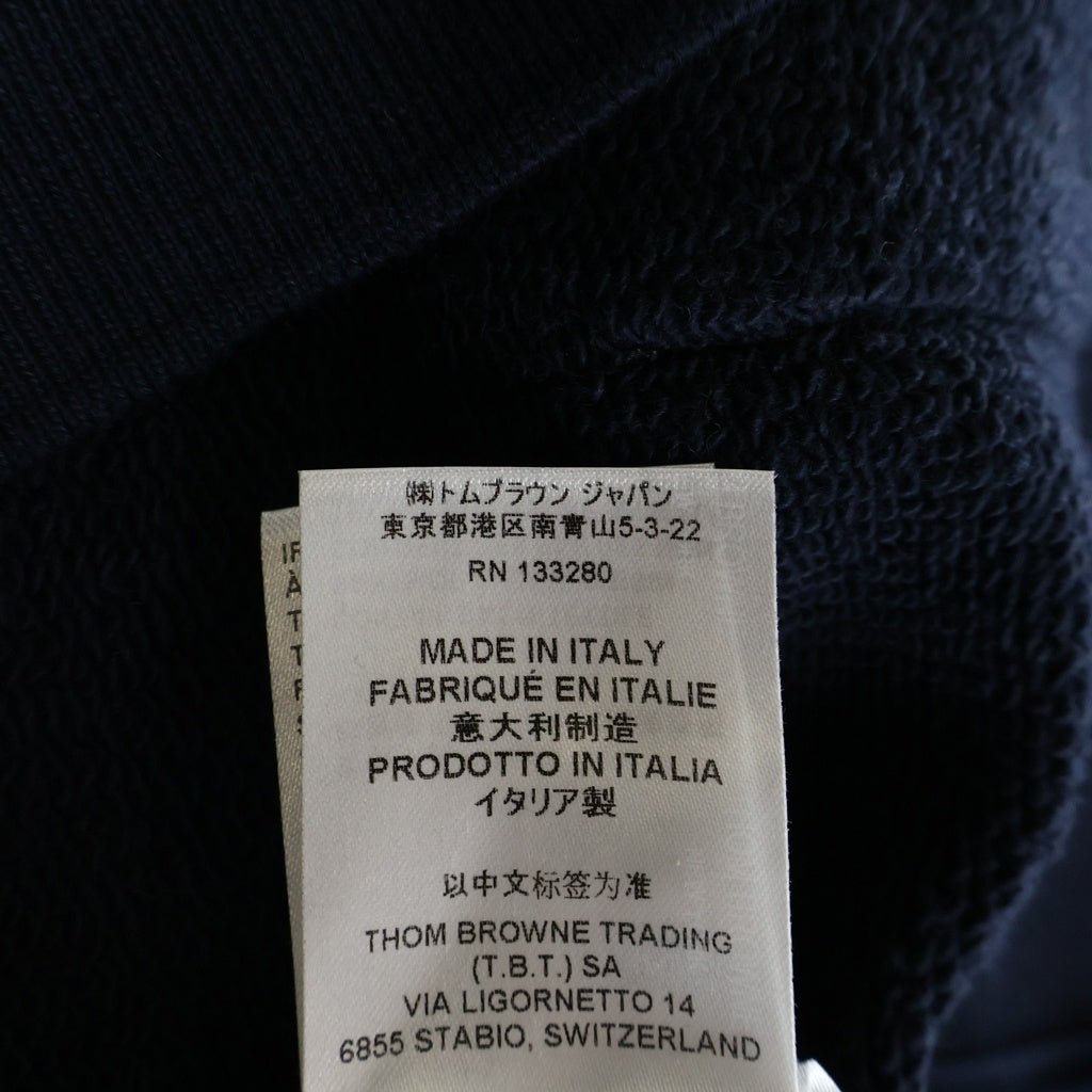 THOM BROWNE(トムブラウン) バックトリコロール ストライプデザイン フーデッド ジップアップ スウェット パーカー ネイビー MJT152A-03377-415