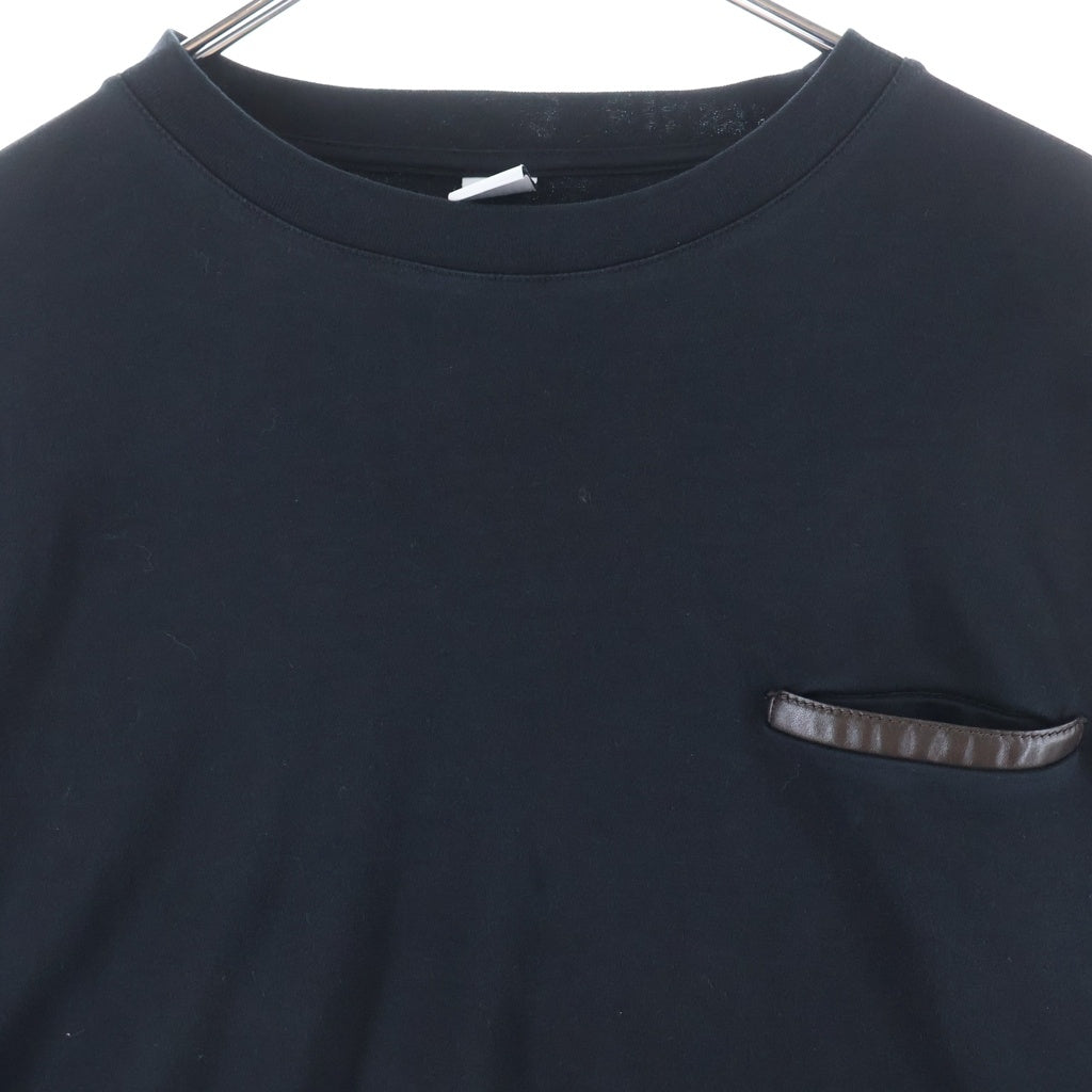 Berluti(ベルルッティ) フロントポケット クルーネック 長袖Tシャツ カットソー ブラック R28JRL120JAEK