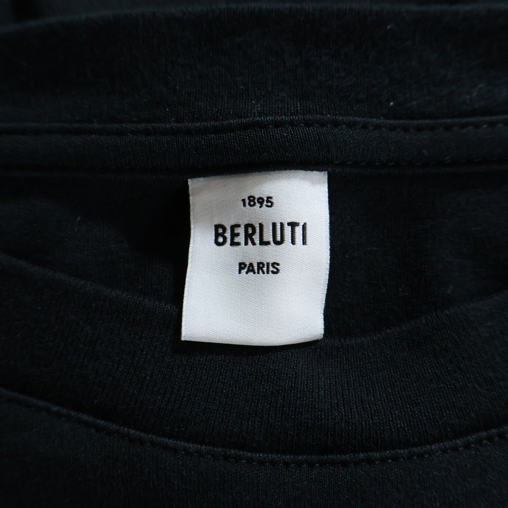 Berluti(ベルルッティ) フロントポケット クルーネック 長袖Tシャツ カットソー ブラック R28JRL120JAEK