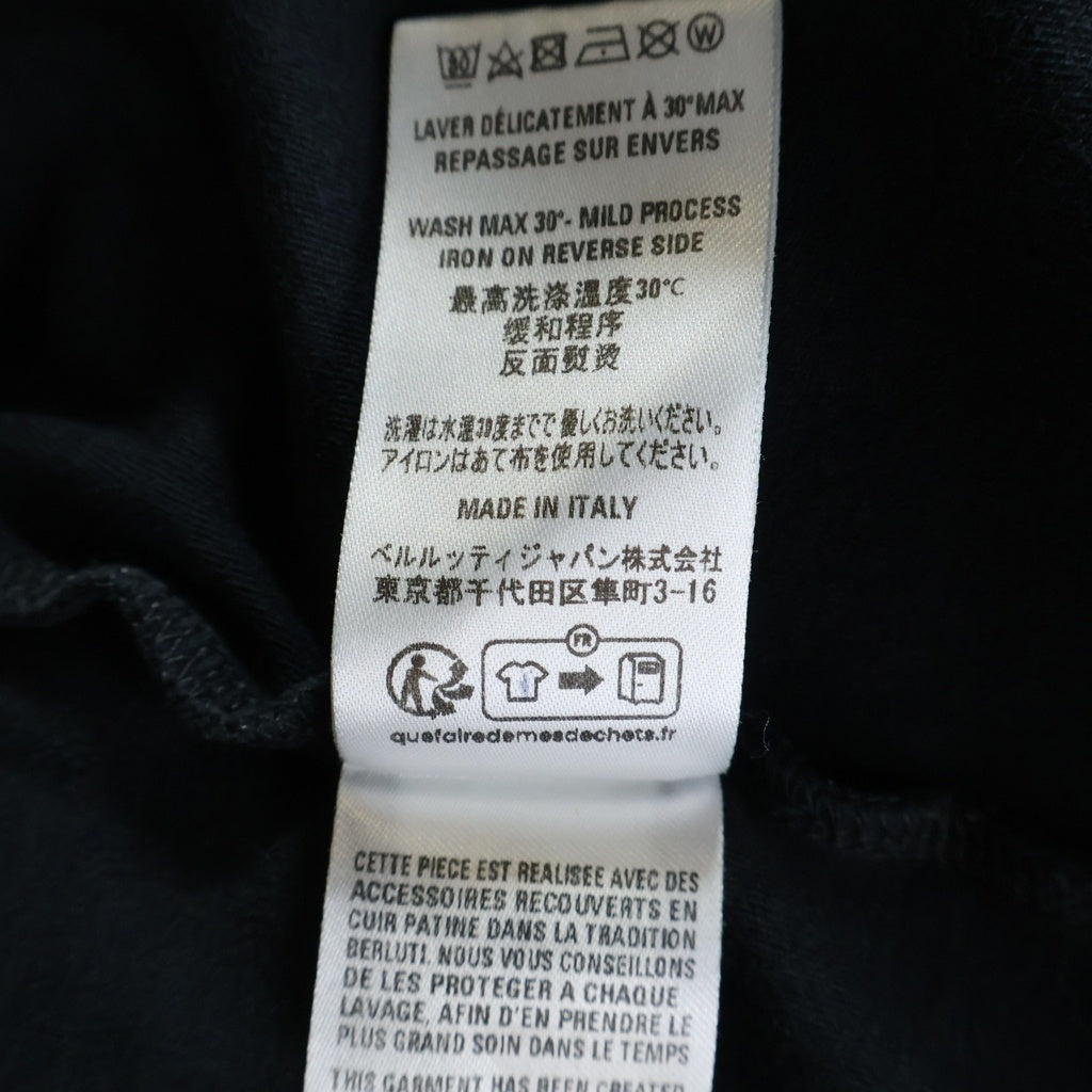 Berluti(ベルルッティ) フロントポケット クルーネック 長袖Tシャツ カットソー ブラック R28JRL120JAEK