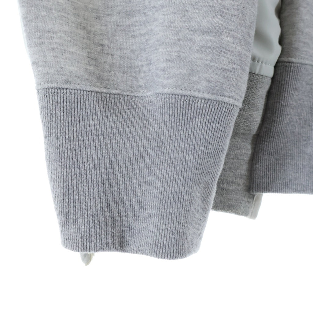 Sacai(サカイ) 25SS ナイロン切替ドッキング フーデッド プルオーバー スウェット パーカー グレー SCM-220