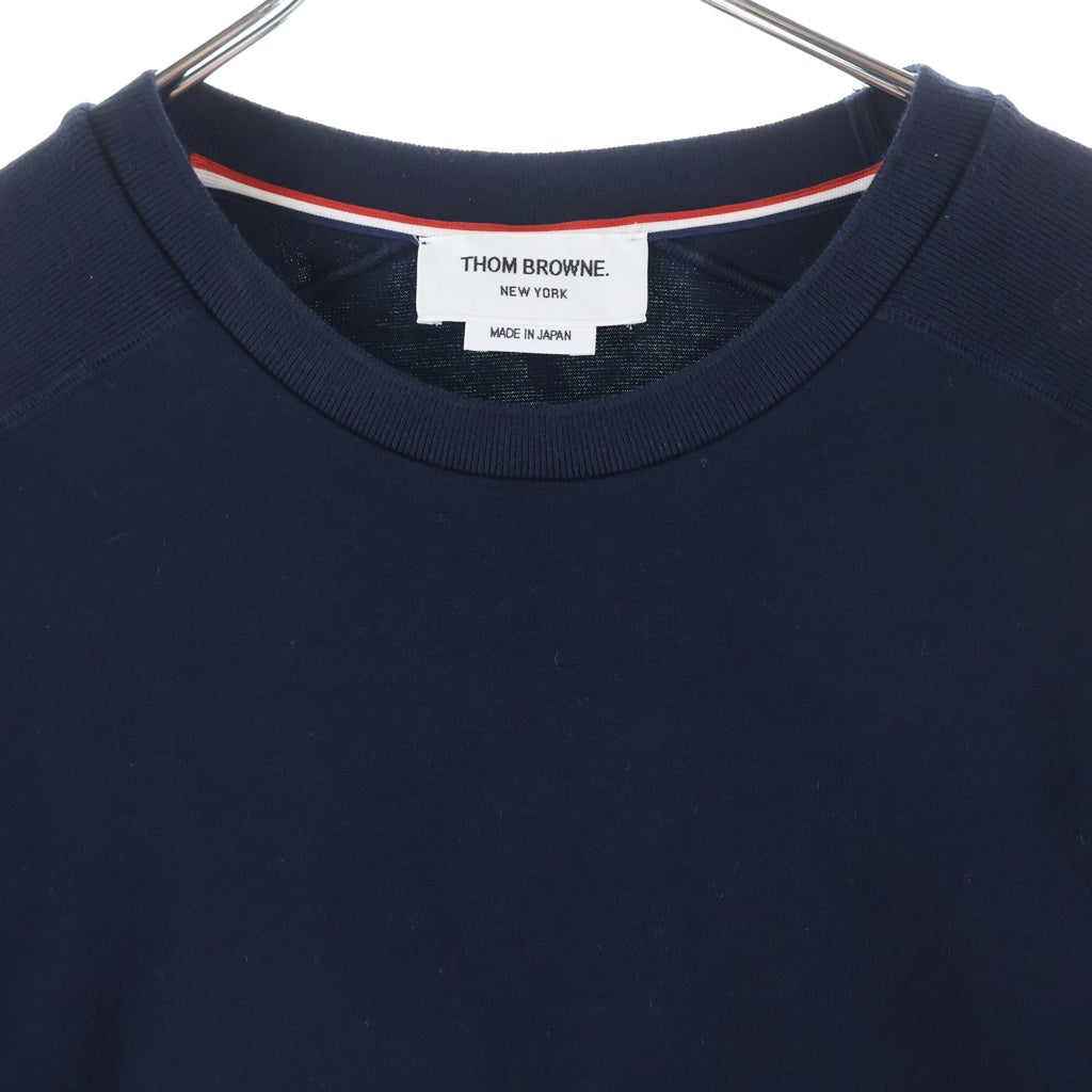 THOM BROWNE(トムブラウン) 袖4BARデザイン クルーネック 半袖スウェット Tシャツ カットソー ネイビー MJS246B-07323-415