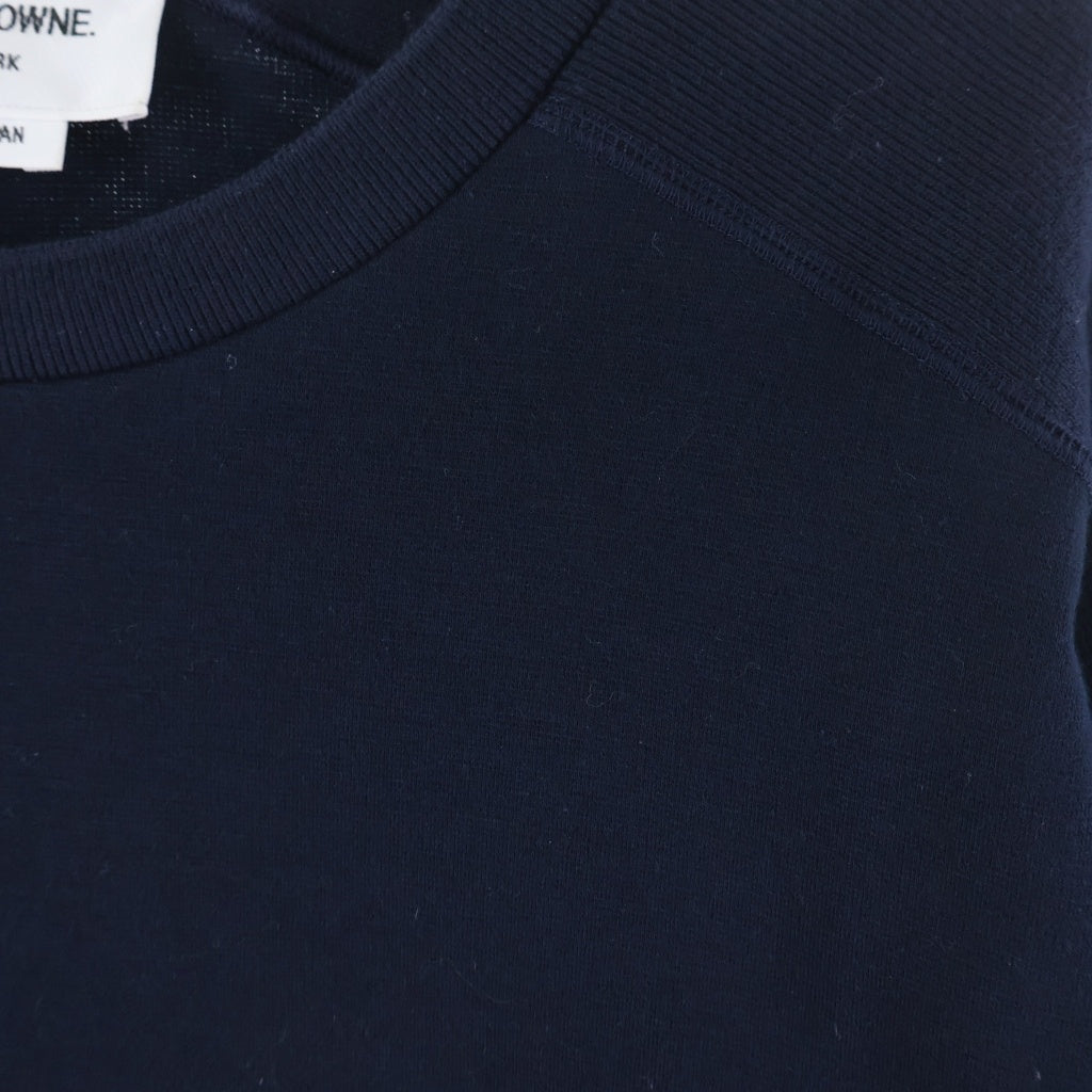 THOM BROWNE(トムブラウン) 袖4BARデザイン クルーネック 半袖スウェット Tシャツ カットソー ネイビー MJS246B-07323-415