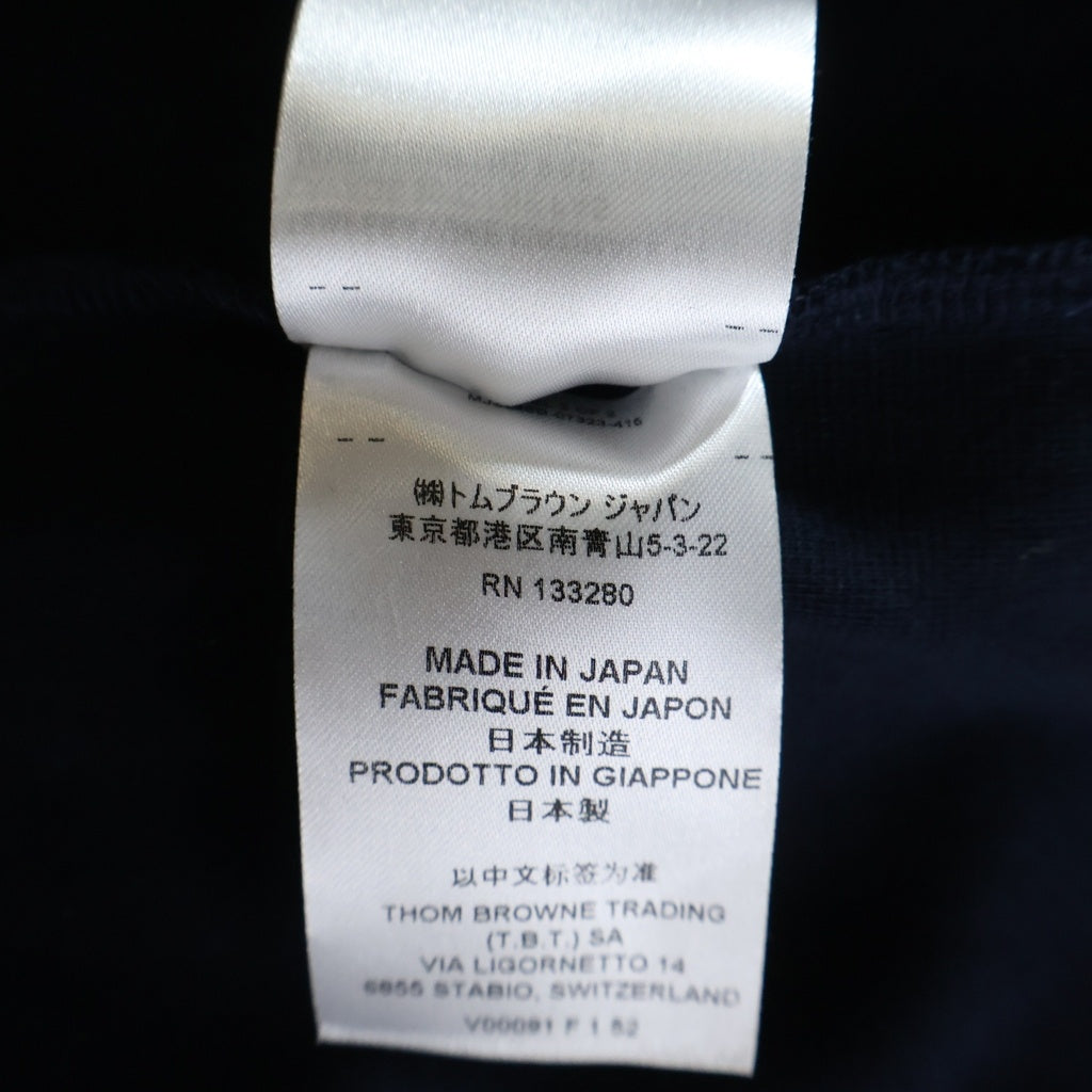THOM BROWNE(トムブラウン) 袖4BARデザイン クルーネック 半袖スウェット Tシャツ カットソー ネイビー MJS246B-07323-415