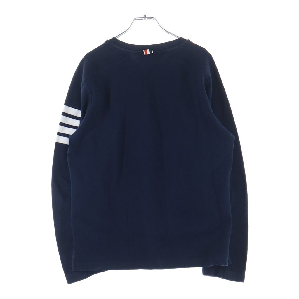 THOM BROWNE(トムブラウン) 4BARデザイン ミラノコットン ロングスリーブ 長袖Tシャツ カットソー ネイビー MJS245A-07323-415