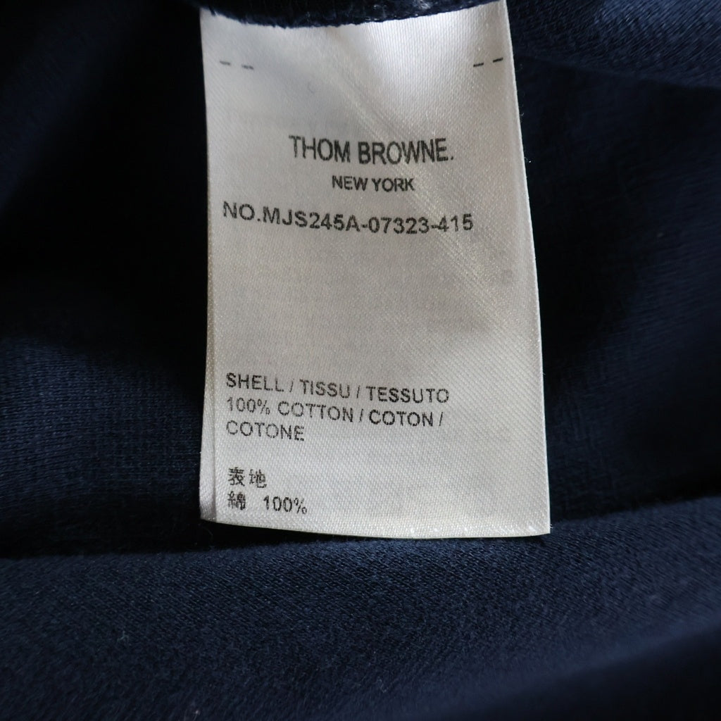 THOM BROWNE(トムブラウン) 4BARデザイン ミラノコットン ロングスリーブ 長袖Tシャツ カットソー ネイビー MJS245A-07323-415