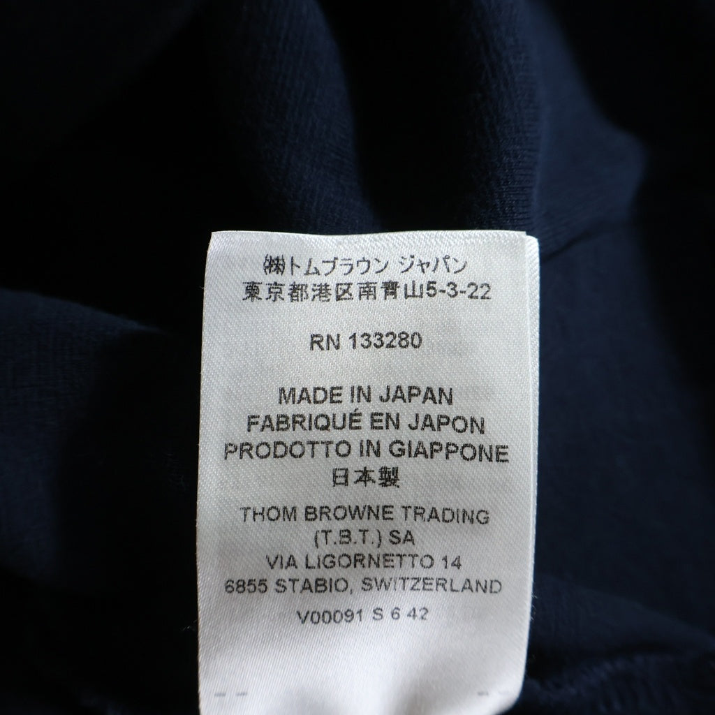 THOM BROWNE(トムブラウン) 4BARデザイン ミラノコットン ロングスリーブ 長袖Tシャツ カットソー ネイビー MJS245A-07323-415