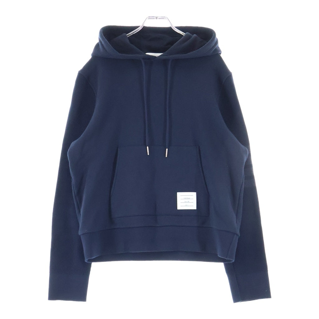 THOM BROWNE(トムブラウン) 4BARデザイン ループバック フーデッド プルオーバー スウェット パーカー ネイビー MJT236A-03377-415