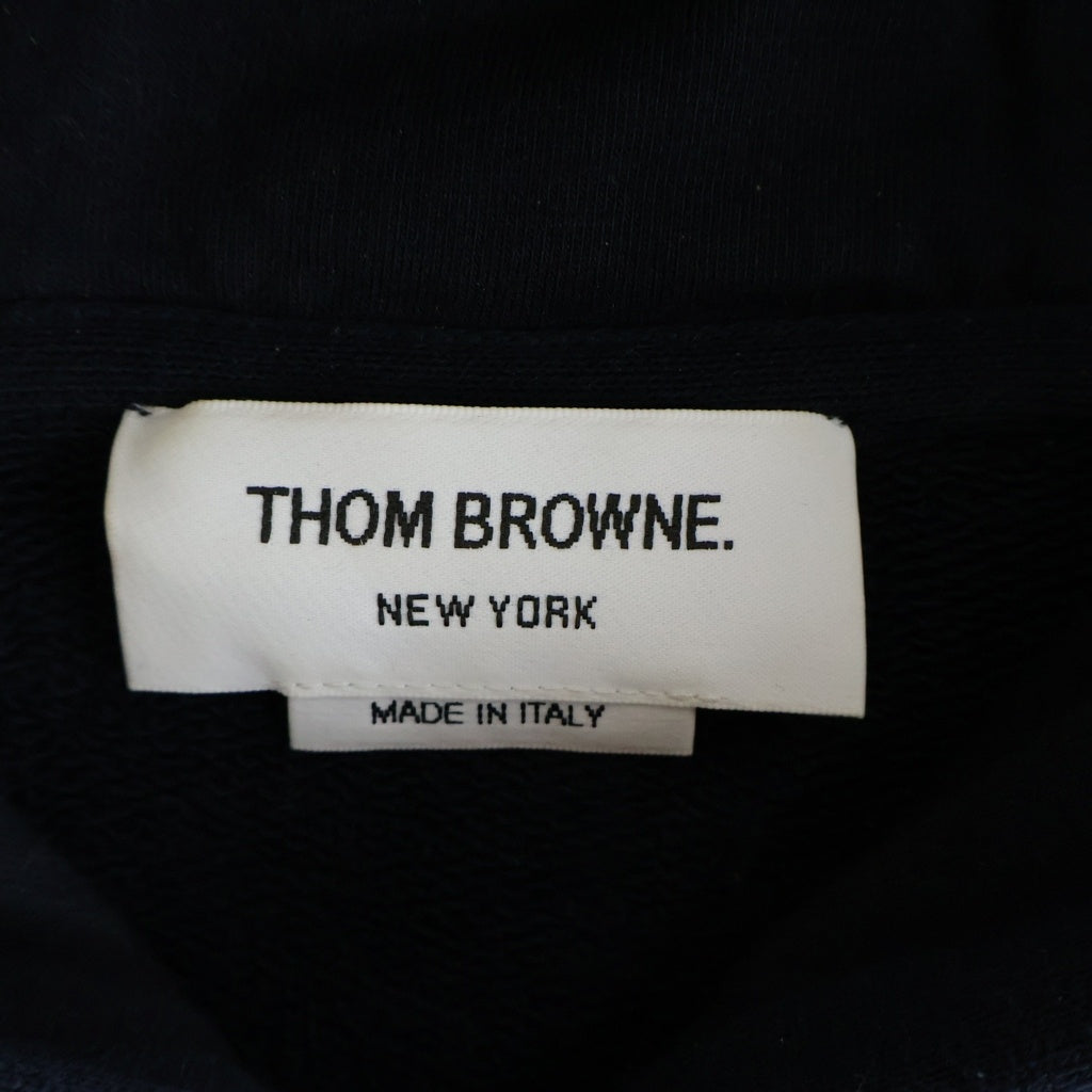 THOM BROWNE(トムブラウン) 4BARデザイン ループバック フーデッド プルオーバー スウェット パーカー ネイビー MJT236A-03377-415