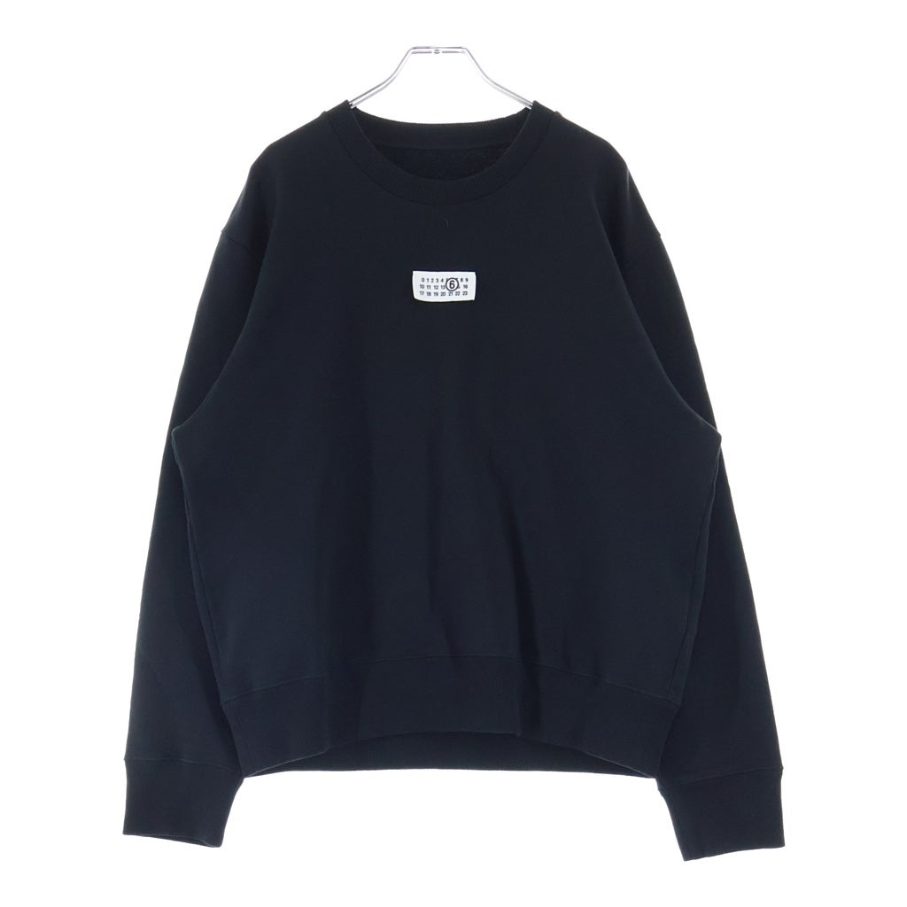 MM6 Maison Margiela(エムエムシックスメゾンマルジェラ) フロントカレンダーパッチデザイン クルーネック ロングスリーブ スウェット トレーナー レディース ブラック S52GU0247 M25025