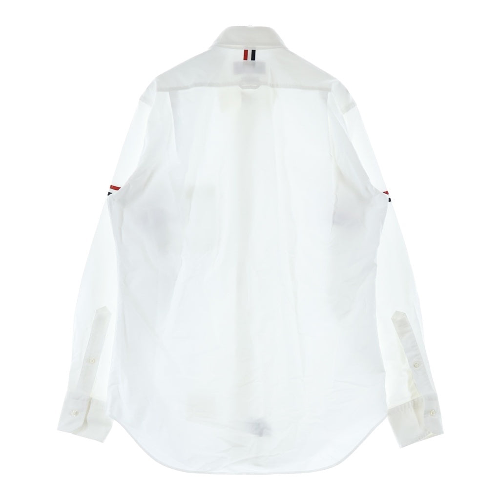 THOM BROWNE(トムブラウン) トリコロールデザイン ボタンダウンカラー ロングスリーブ ボタン 長袖シャツ ホワイト MWL150E-F313-100