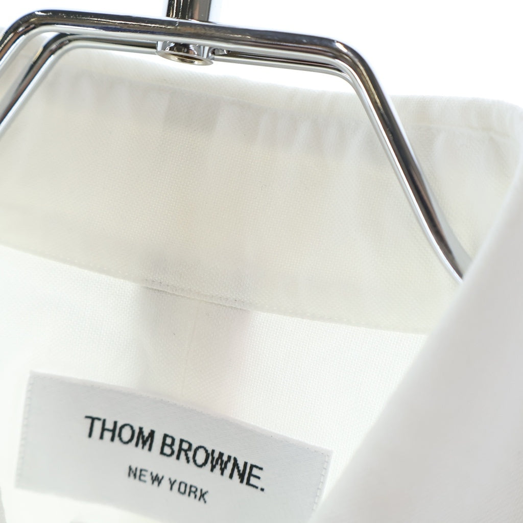 THOM BROWNE(トムブラウン) トリコロールデザイン ボタンダウンカラー ロングスリーブ ボタン 長袖シャツ ホワイト MWL150E-F313-100