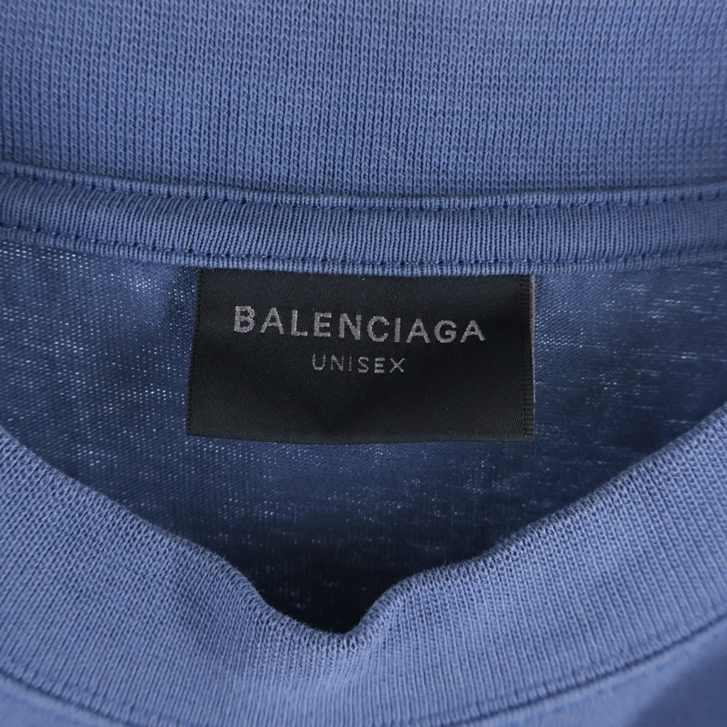 BALENCIAGA(バレンシアガ) 24SS FLAME SHORT SLEEVE T-SHIRT フレイムロゴ半袖Tシャツ カットソー ブルー TQVW7 787349