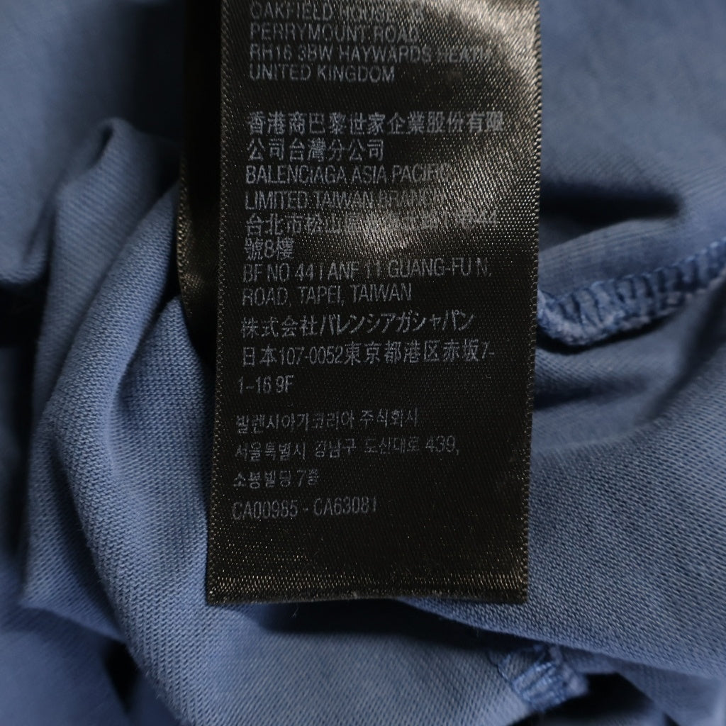 BALENCIAGA(バレンシアガ) 24SS FLAME SHORT SLEEVE T-SHIRT フレイムロゴ半袖Tシャツ カットソー ブルー TQVW7 787349