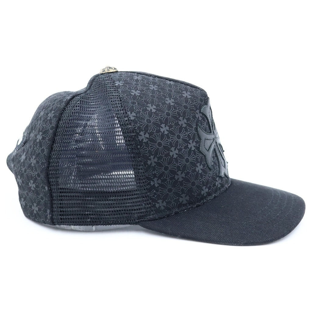 CHROME HEARTS(クロムハーツ) TRUCKER CAP CHプラス クロスパッチ 総柄 トラッカーキャップ 帽子ブラック