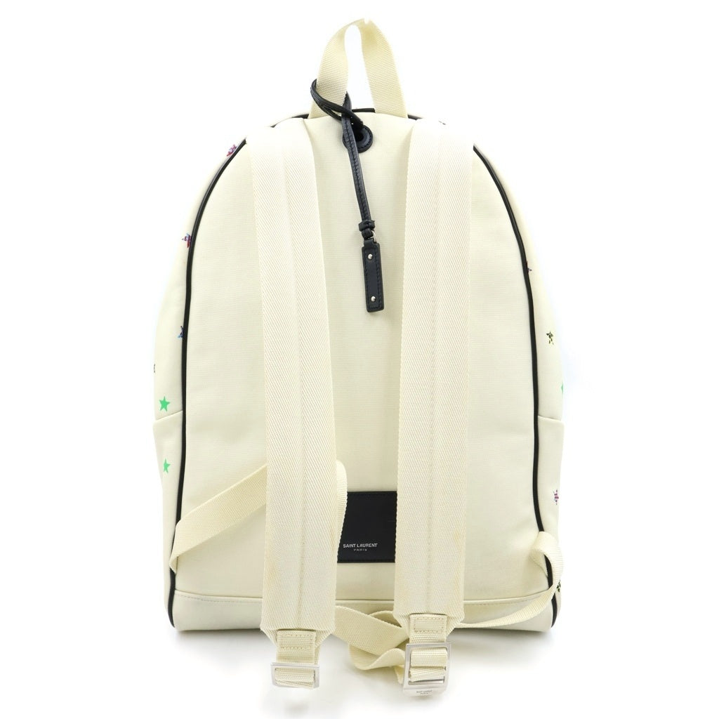 SAINT LAURENT PARIS(サンローランパリ) SAC CITY BACKPACK AVEC TAS キャンバス 星柄 シティ バックバック リュックサック ホワイト 534967 98G1F