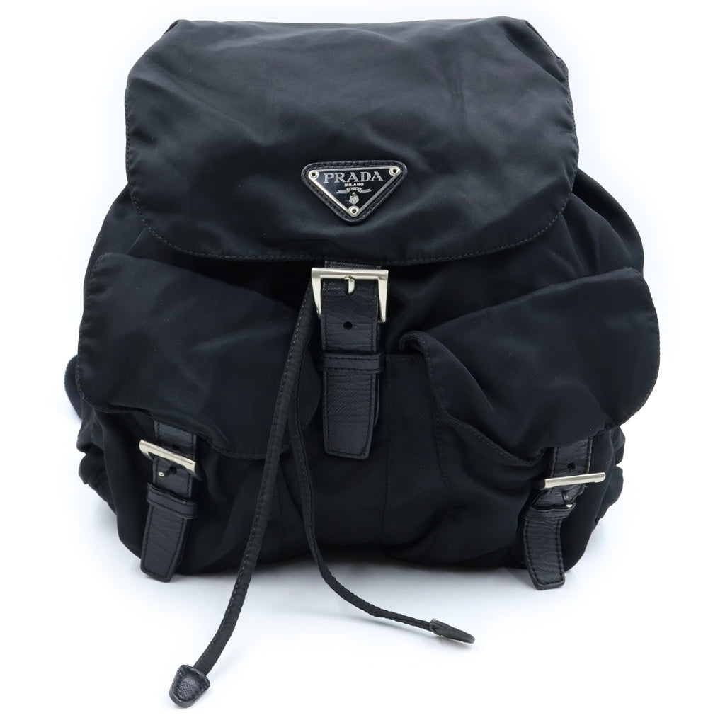 PRADA(プラダ) トライアングルロゴプレート ナイロン リュックサック バックパック ブラック