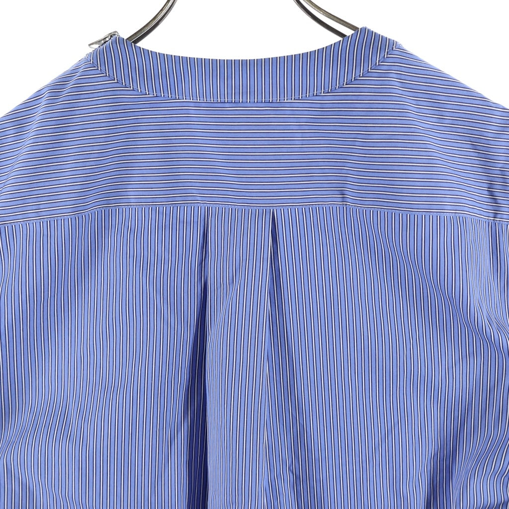 Sacai(サカイ) 25SS Cotton Poplin Pullover コットン ポプリン ストライプ プルオーバー 半袖Tシャツ ライトブルー 25-03688M