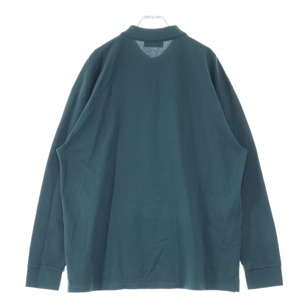 miumiu(ミュウミュウ) 24SS Cotton Piqu Polo Shirt コットン 長袖ポロシャツ ロゴ グリーン MJL019
