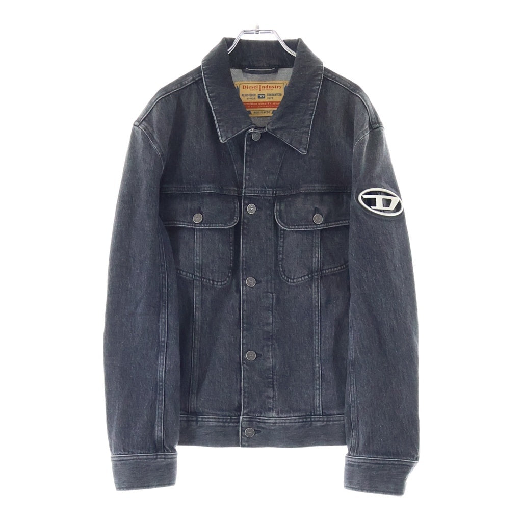 DIESEL(ディーゼル) D-BARCY-FSC ショルダーロゴプレート デニム トラッカージャケット ブラック A10847