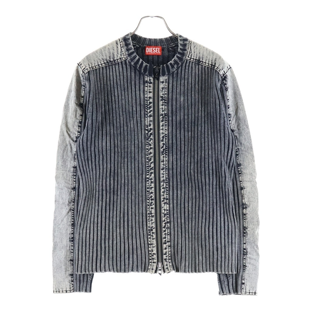 DIESEL(ディーゼル) K-MATTY リブニット ジップアップ カーディガン ブラック A17464