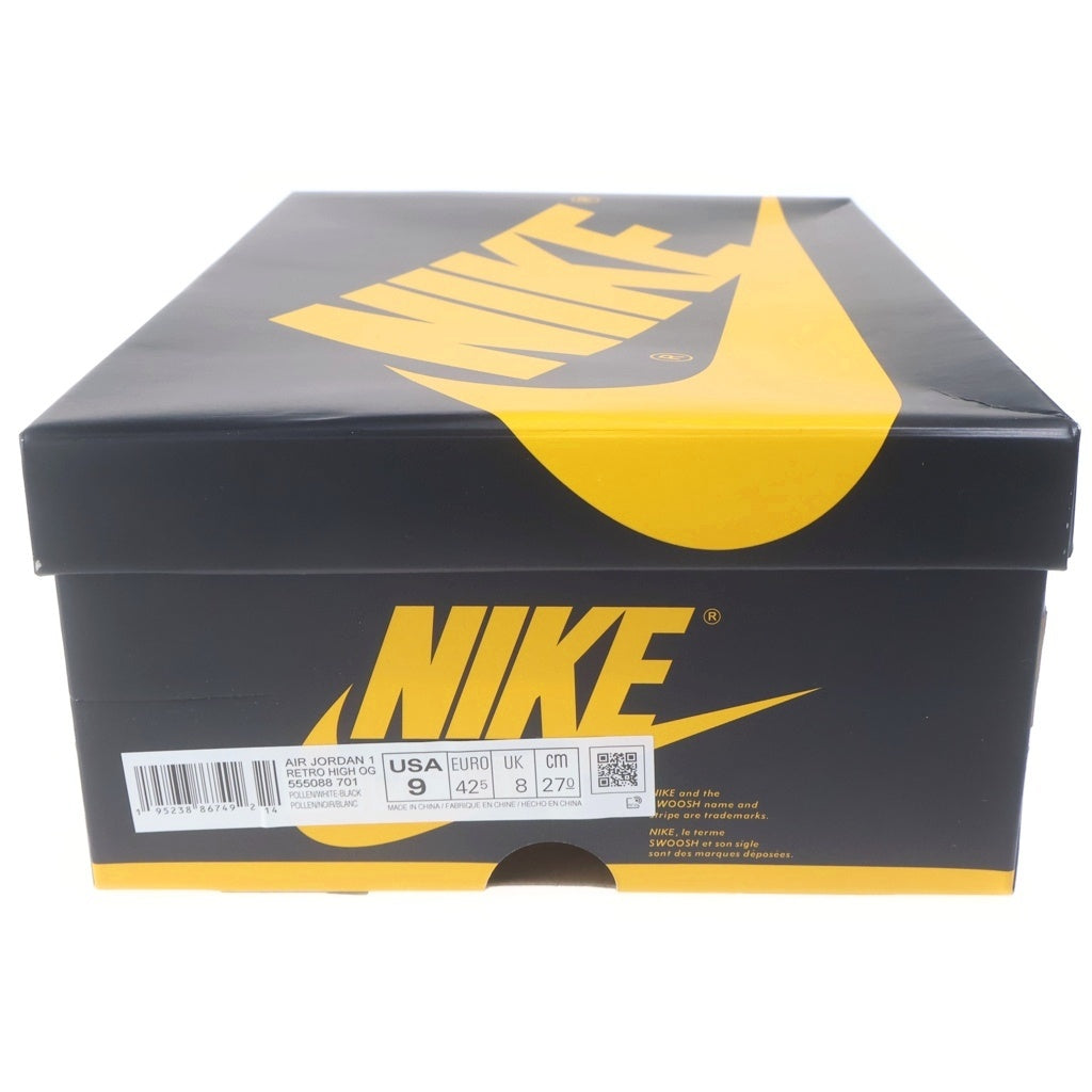 NIKE(ナイキ) AIR JORDAN 1 HIGH OG POLLEN 555088-701 エアジョーダン1 パラン ハイカットスニーカー ブラック/イエロー US9/27cm