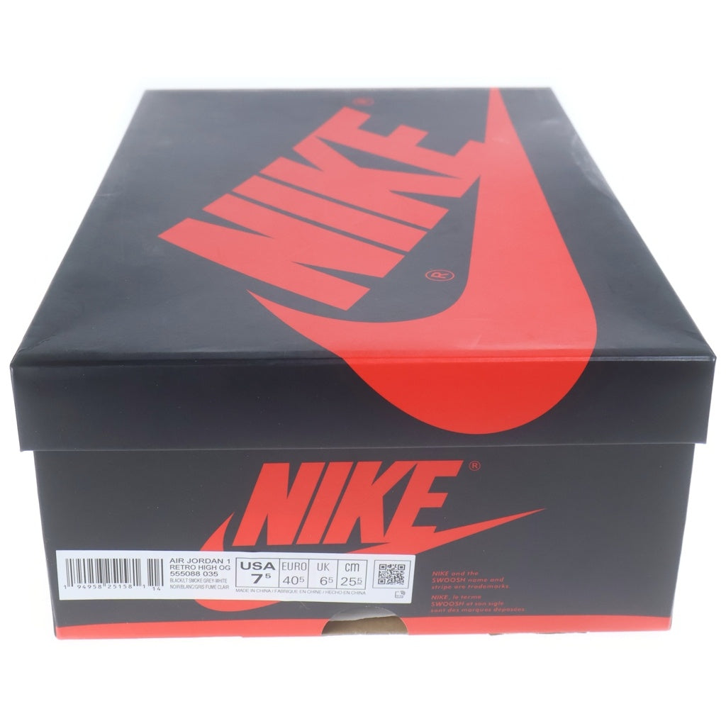 NIKE(ナイキ) AIR JORDAN 1 HIGH OG SHADOW 2.0 エアジョーダン シャドウ ハイカットスニーカー ブラック/グレー US7.5/25.5cm 555088-035