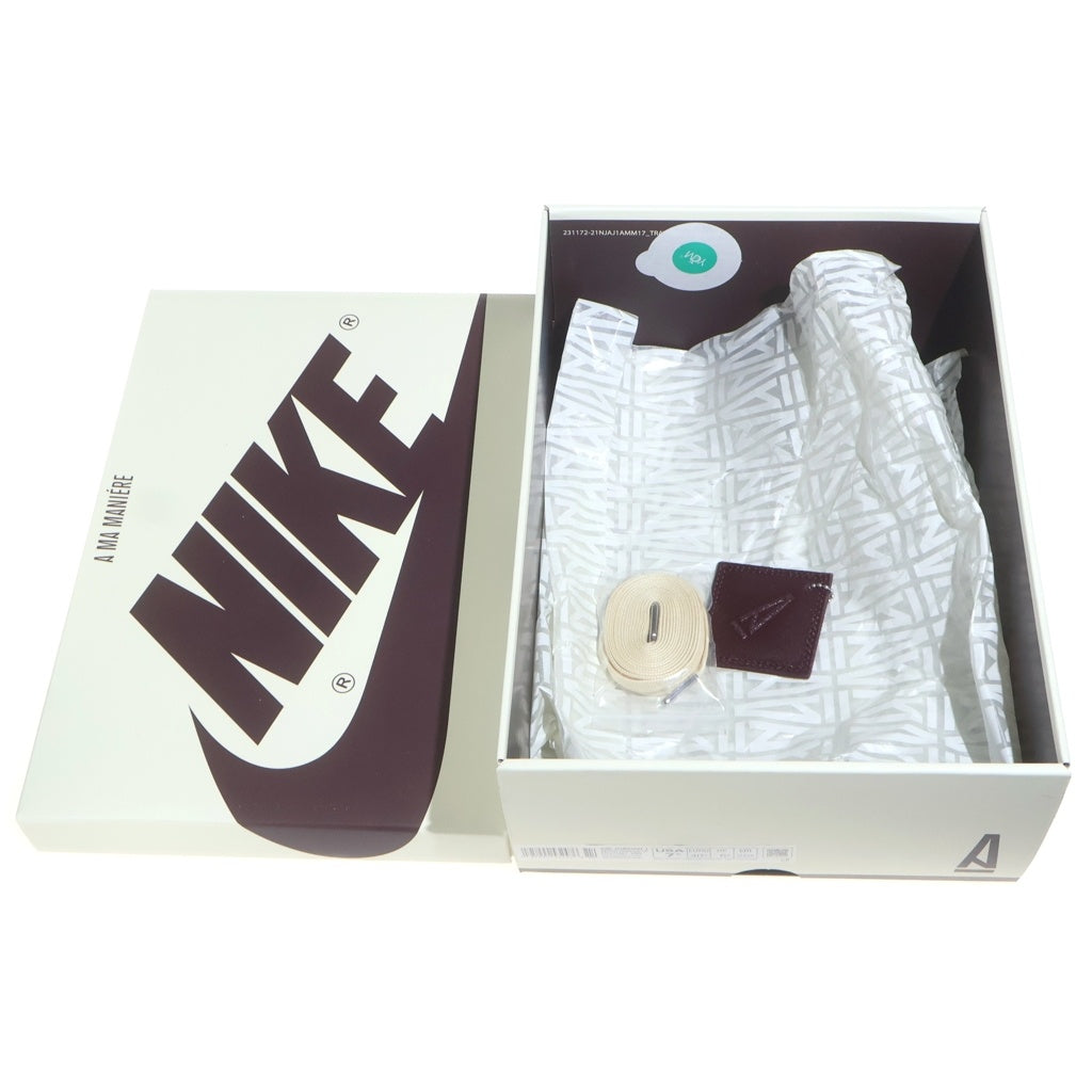 NIKE(ナイキ) ×A Ma Maniere AIR JORDAN 1 RETRO HIGH OG SAIL AND BURGUNDY DO7097-100 アママニエール エアジョーダン1 レトロ セイルアンドバーガンディ アイボリー/ブラウン US7.5/25.5cm