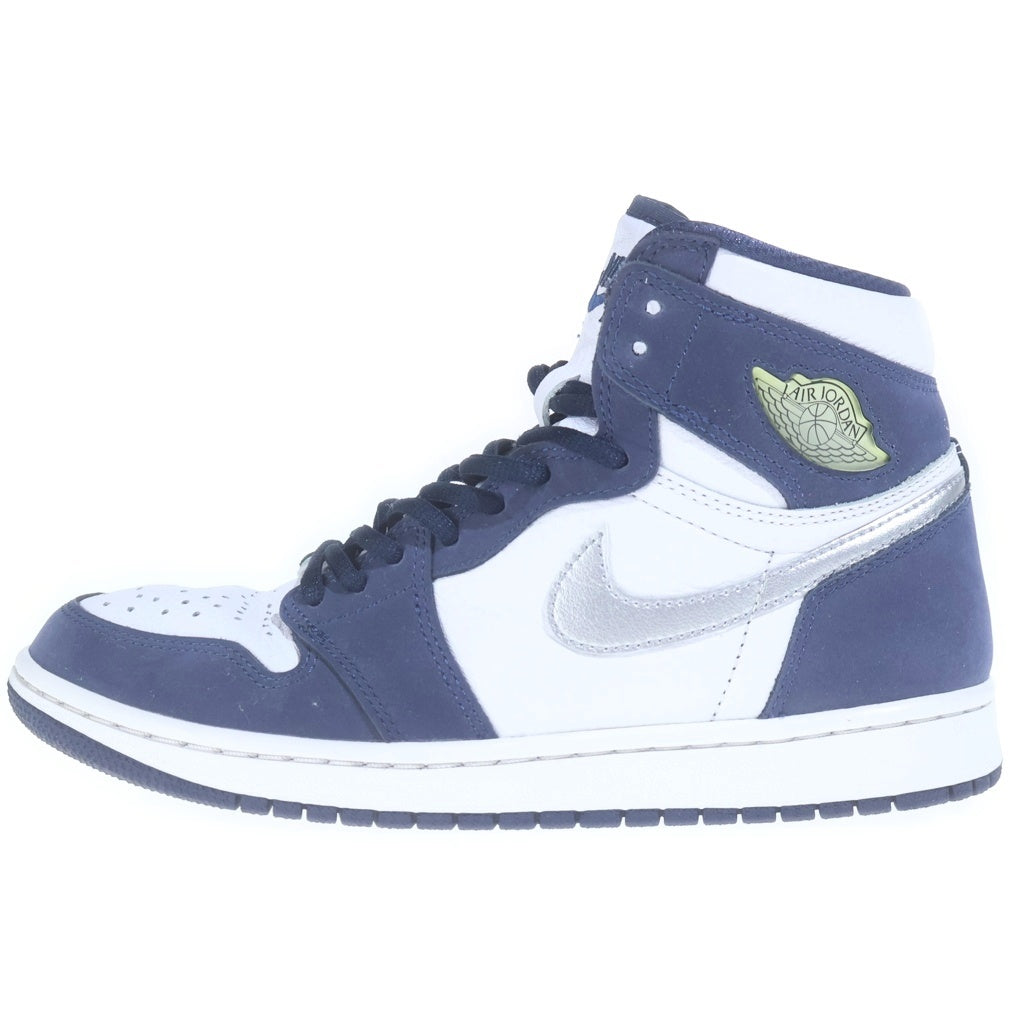 NIKE(ナイキ) AIR JORDAN 1 HIGH OG CO JP WHITE MIDNIGHT NAVY 2020 STANDARD BOX エアジョーダン1 ハイカットスニーカー ホワイト/ネイビー US7.5/25.5cm DC1788-100