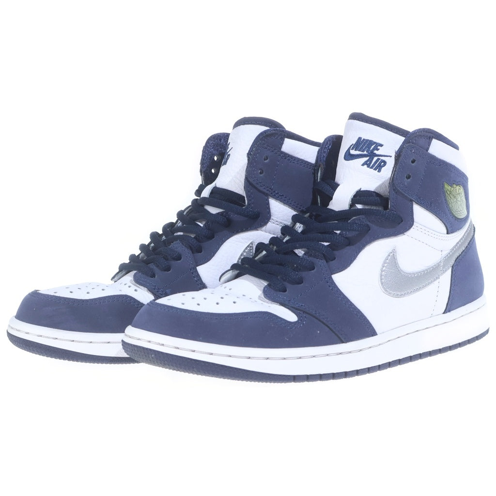NIKE(ナイキ) AIR JORDAN 1 HIGH OG CO JP WHITE MIDNIGHT NAVY 2020 STANDARD BOX エアジョーダン1 ハイカットスニーカー ホワイト/ネイビー US7.5/25.5cm DC1788-100