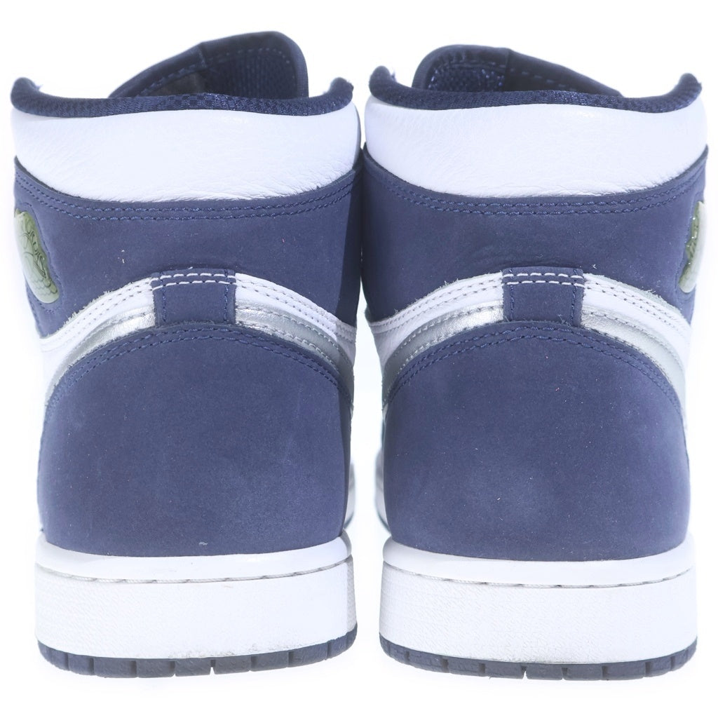 NIKE(ナイキ) AIR JORDAN 1 HIGH OG CO JP WHITE MIDNIGHT NAVY 2020 STANDARD BOX エアジョーダン1 ハイカットスニーカー ホワイト/ネイビー US7.5/25.5cm DC1788-100