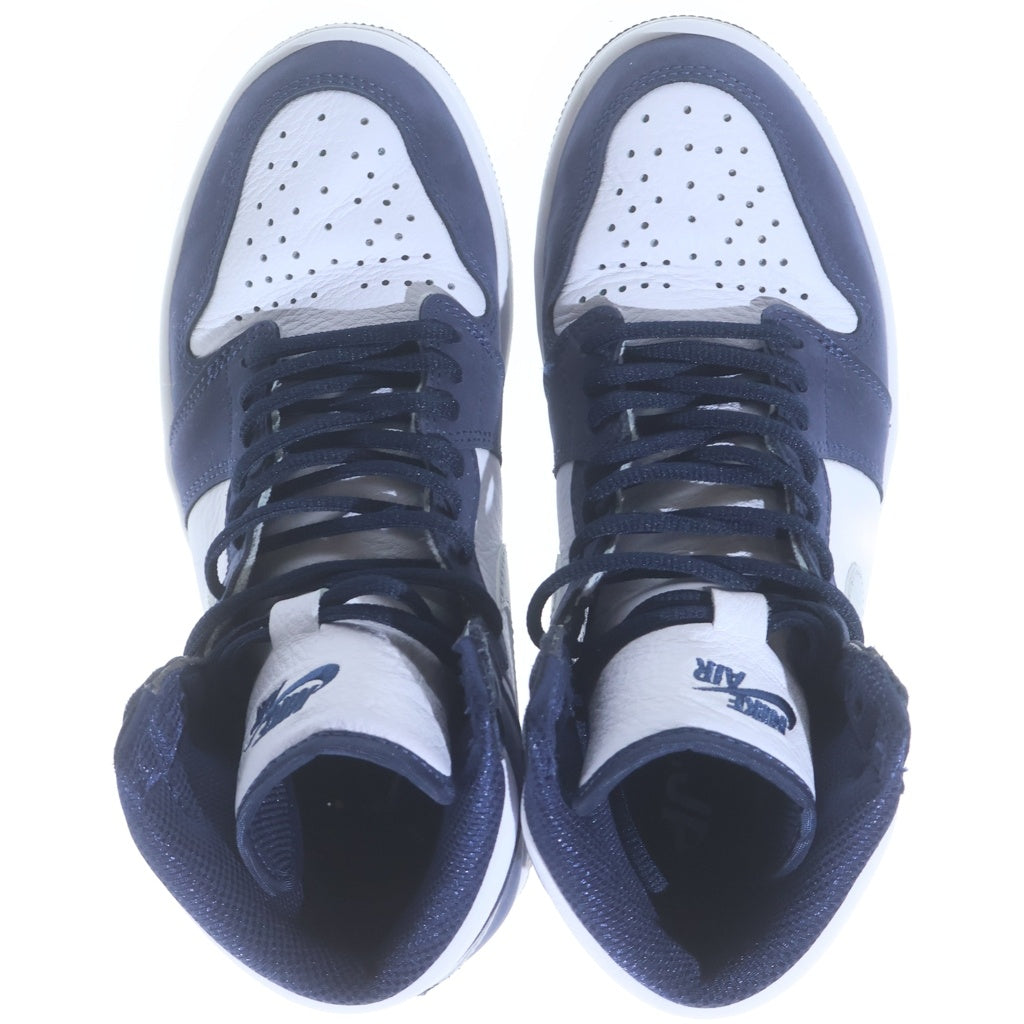 NIKE(ナイキ) AIR JORDAN 1 HIGH OG CO JP WHITE MIDNIGHT NAVY 2020 STANDARD BOX エアジョーダン1 ハイカットスニーカー ホワイト/ネイビー US7.5/25.5cm DC1788-100