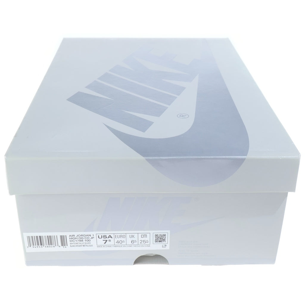 NIKE(ナイキ) AIR JORDAN 1 HIGH OG CO JP WHITE MIDNIGHT NAVY 2020 STANDARD BOX エアジョーダン1 ハイカットスニーカー ホワイト/ネイビー US7.5/25.5cm DC1788-100
