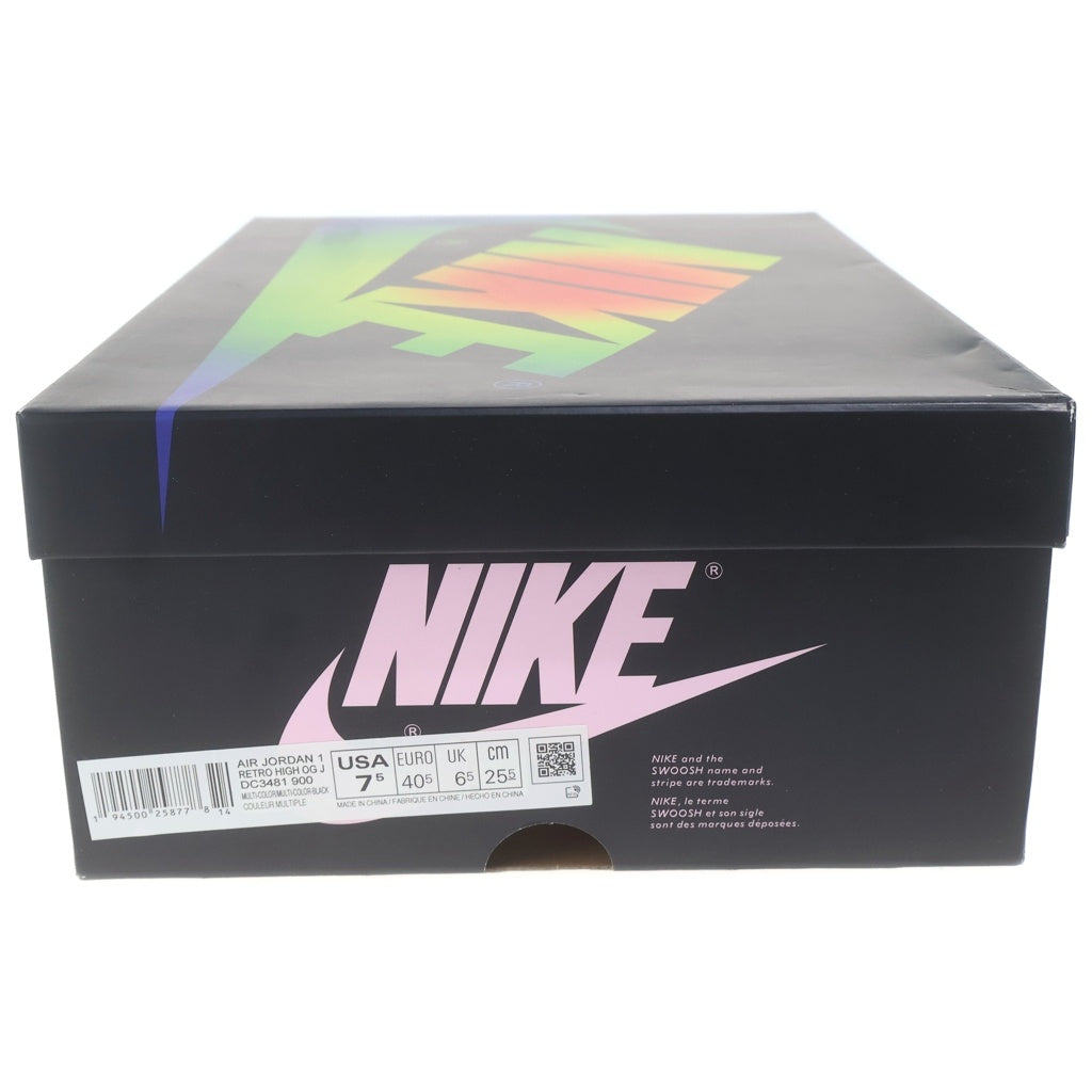 NIKE(ナイキ) ×J Balvin AIR JORDAN 1 HIGH OG RAINBOW DC3481-900 ジェイバルヴィン エアジョーダン1 レインボー ハイカットスニーカー マルチ US7.5/25.5cm