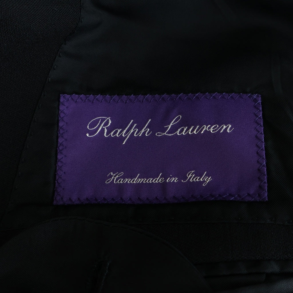 RALPH LAUREN PURPLE LABEL(ラルフローレン パープルレーベル) 3B ピークドラペル ダブル 3ピース テーラードジャケット ベスト スラックスパンツ ブラック