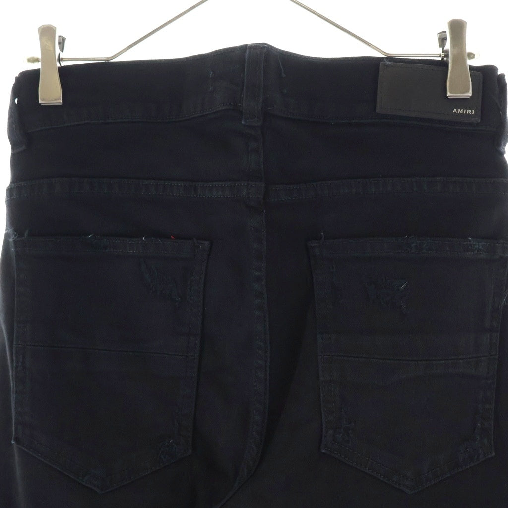 AMIRI(アミリ) ダメージ加工 ストレッチ スリムテーパードパンツ スキニーパンツ ブラック