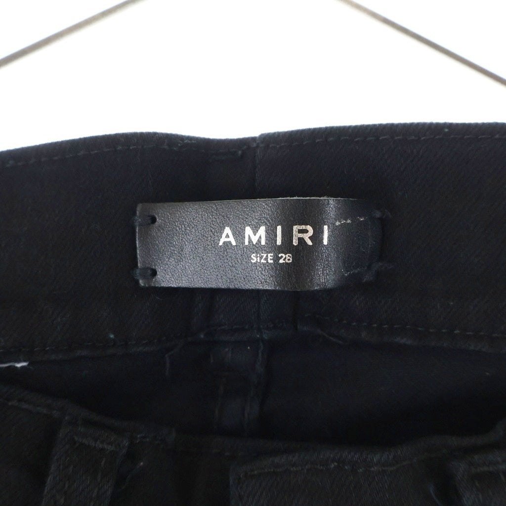 AMIRI(アミリ) ダメージ加工 ストレッチ スリムテーパードパンツ スキニーパンツ ブラック