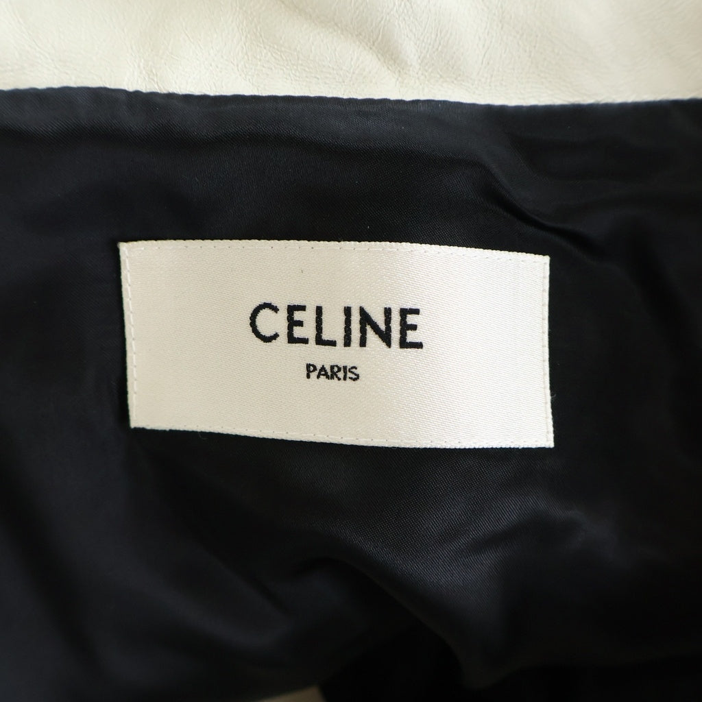 CELINE(セリーヌ) 21SS THE DANCING KID ザ ダンシング・キッド ジップアップ レザーブルゾン ジャケット ブラック/ホワイト/レッド 2E877280D