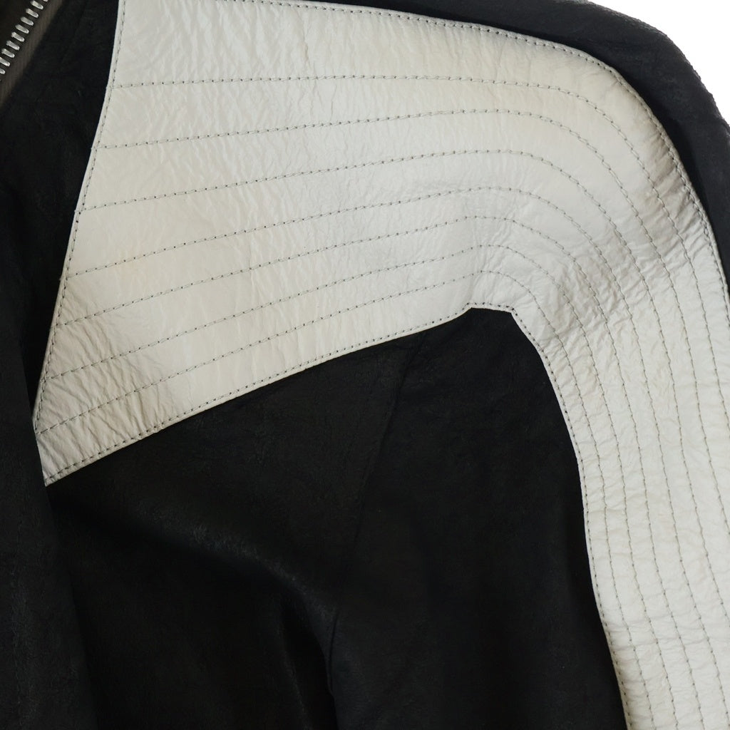 Rick Owens(リックオウエンス) 21SS PHLEGETHON デストロイレザー フルジップ ジャケット ブラック RU21S6772-LBAB