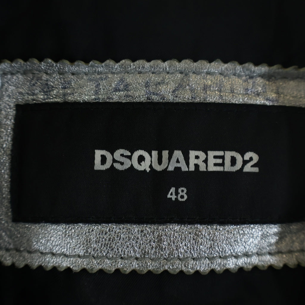 DSQUARED2(ディースクエアード) レザー ダブルライダースジャケット シルバー S74AM0638 SX9862