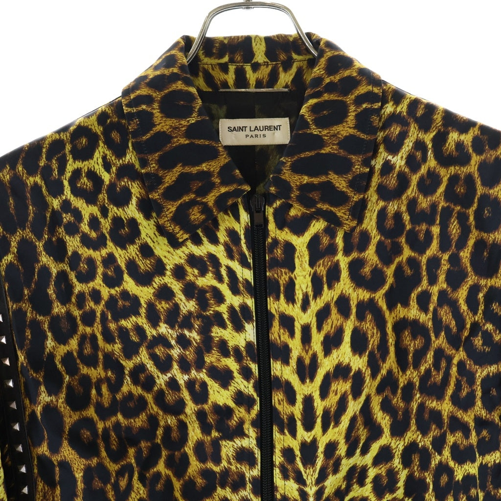 SAINT LAURENT PARIS(サンローランパリ) 16SS レオパードスタッズテディブルゾン ジャケット ブラウン/ブラック 416026 Y953L